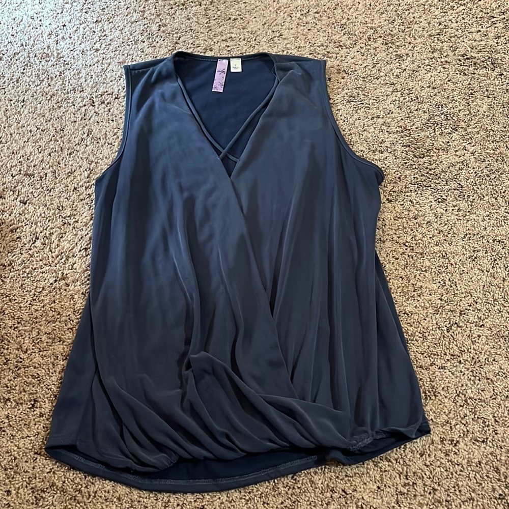 Small Alya Blue Criss-Cross Shirt - Picture 1 of 5